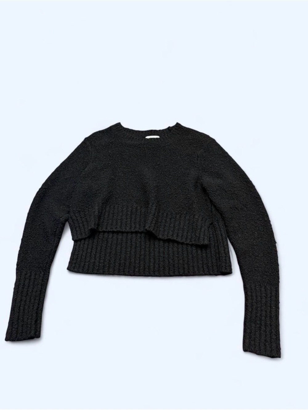 Calvin Klein Black Cropped Crewneck Sweater